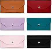 [GTILE] 6 Pcs Cash Envelope Bags Wallet - Reusable PU Leather Organizer for Money Pouch Binder - Women's Purses for Holidays, Wedding, Graduation, Birthday