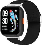 [Blueshaweu] Adjustable Fabric Straps (22 mm) for Biggerfive Children's Smartwatch - Super Soft, Stretchy with High Elasticity - Compatible with Biggerfive Brave and Brave2 Smartwatch