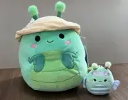 Squishmallow Praying Mantis Trenton Green Plush 10” New NWT Clip Sybil Bee Set