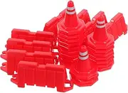 Toddmomy 40pcs Miniature Traffic Signs: Plastic Safety Barriers Roadblocks for Kids Playset Sand Table Models and Micro Landscape Decoration for Children
