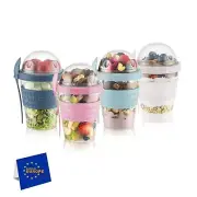 IDOBY Overnight Oats Containers With Lids & Spoon, Meal Prep Yogurt Containers,