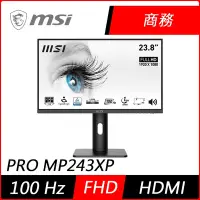 在飛比找Yahoo奇摩購物中心優惠-MSI微星 PRO MP243XP 24型 FHD IPS商