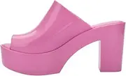 [Melissa] Mule Slip-On Jelly Heels for Women - Open-Toed, Stylish Heeled Clog, Comfortable Chunky Slip-On Mules with Jelly Upper and Open Toe Design, Vegan