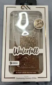 SAMSUNG GALAXY S10e WATERFALL PHONE CASE, DYNAMIC SNOW GLOBE EFFECT - METALLIC