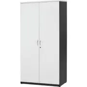 LOGAN STORAGE UNIT 900mm W x 450mm D x 1800mm H White & Ironstone