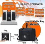 2x Travel Bag 45x36x20 Foldable Gym Shoulder Bag Sports Bag Hand Travel Suitcase 40l white