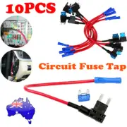 10PC Car Auto Add-a-Circuit Tap Adapter 15A ACS Blade Fuse Holder+20PC Blue Fuse