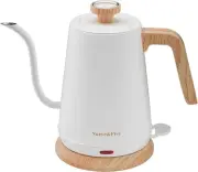 Nueve&Five Gooseneck Electric Kettle with Thermometer,Electric Tea WHITE