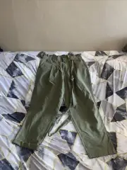 7 For All Mankind Green Cargo Utility Pants Size L Army Womens