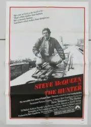 THE HUNTER ORIGINAL FOLDED 27X41 UNUSED MOVIE POSTER STEVE MCQUEEN 1980 BOUNTY