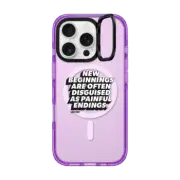 iPhone 16 Pro Impact Ring Stand Case MagSafe Compatible New Beginnings iPhone Case by Quotes by Christie