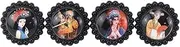 Cabinet Knobs 4 Pcs 1.37 * 1.65Inch Single Hole Transparent Crystal Cartoon Drawer Cabinet Wardrobe Door Handle Peking Opera Character A