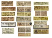 V114 Old Vintage Antique Violin Fiddle Maker Set of 19 Labels NICE!