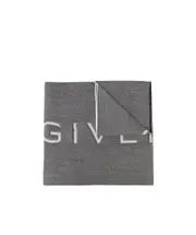 intarsia-knit logo wool scarf One size Gray