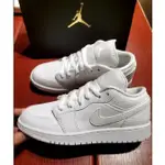 AIR JORDAN 1 LOW 純白 低幫小白 簡約553560-130 慢跑鞋