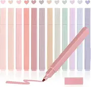 MKUCCD 12 Pcs Aesthetic Highlighters, Bible and Beige Stationary, Pastel No Bleed, Planner Pens for Journal Notes, School and Office Supplies