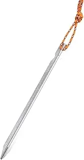 Camping Tent Pegs - 7 Inch Aluminum Stakes, Durable Ground Pegs | Secure Tent Fasteners with Pull Cords, Easy Setup for Outdoor Adventure, Hiking, Backpacking, Rainproof Shelter Support