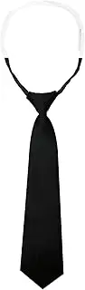 [Bliceon] Pre-Tied Adjustable Necktie for Women & Kids 7x33cm Black Skinny Tie for School Uniforms, Graduations, Weddings, and Business Events Stylish Girls Boys Tie, Black, One Size