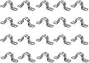 25mm Pipe Strap Clamps, 20 Pcs 304 Stainless Steel Pipe Holder Brackets, Saddle U Shaped Tube Clips for Ducting Plumber Water Pipe