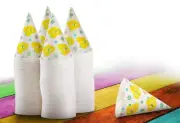 BULK 6 Oz Design Paper Cone Cups Rolled Rim & Leak Proof, Reinforced Bottom Seal