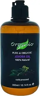 Organio JOJOBA OIL 100% PURE ORGANIC COLD PRESSED VIRGIN OIL SKINCARE 100ML 200ML 300ML (Without Pump, 300ml), Golden, 300 ml (Pack of 1)