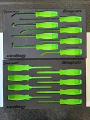 Snap-on Tools 2pc GREEN FOAM ORGANIZERS for Mini Screwdriver / Pick / Seal Sets