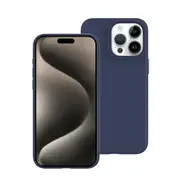 iPhone 15 Plus Liquid Silicone Case Cover - Washable, Shock-Proof, Drop-Resistant, Ultra-Soft, Scratch-Free, Durable -Navy