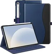 [FINTIE] Case for Samsung Galaxy Tab S10 FE/ S9 FE 5G 10.9 Inch/Tab S9 11 Inch, Multi-Angle Viewing Protective Cover with Pocket, Auto Sleep/Wake, Navy