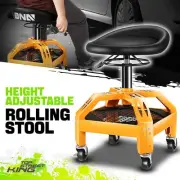Adjustable Height Mechanic Rolling Padded Seat Creeper Stool w/ Drawer & Tray