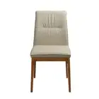 MURRAY SOLID TIMBER BUFFALO LEATHER DINING CHAIR LIGHT MOCHA