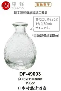 在飛比找Yahoo!奇摩拍賣優惠-星羽默 小舖 日本 津輕 手作 耐熱 透明 琉璃 清酒壺 1