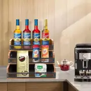 Liquor Bottle Display Shelf Coffee Syrup Rack Organizer 3 Step Countertop Wine