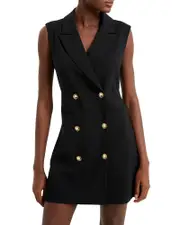 French Connection Whisper Sleeveless Tux Mini Dress