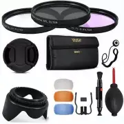 40.5mm 3 FILTER KIT+LENS HOOD + LENS CAP + FLASH DIFFUSER FOR SONY ALPHA A6000