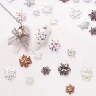 50PCS 3D Decorations Resin Nail Art DIY Craft Colored Snowflake Christmas