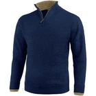 Jack Pyke Ashcombe Zip Neck Pullover Mens Knitted 100% Lambswool Sweater Navy