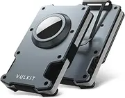 [VULKIT] Minimalist Slim Wallet for Mens with Money Clip- RFID Blocking with AirTag Holder Design Metal Wallet