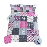 Nautical Themed Bedding Full Size Comforter Sets,Sail Boat Anchor Compass