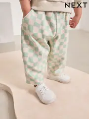 Mint Green Checkerboard Textured Barrel Leg Trousers (3mths-7yrs) (F68764) | $18 - $22