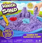 Kinetic Sand, Sandbox Playset with Purple Sand & Molds, for Ages 3 and up