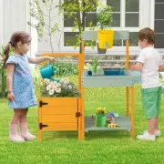 CostwayKids Outdoor Potting Bench Mud Playset with Planter Box
