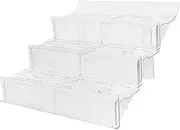 TOKIDNY Transparent Tiered Fruit and Vegetable Display Rack for Supermarket Refrigerated Counters Space Efficient Produce Showcase with Easy Assembly and Design
