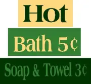 Reusable Stencil 798 ~ 3PC Block Set~ Hot Bath Mylar Stencils DIY SIGNS