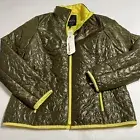 Talbots Primaloft Jacket Full Zip Warmth Light Weight Army Green Yellow Size P