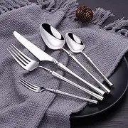 Cutlery Set,Cutlery Flatware Sets 24Pcs 30Pcs Glossy Dinnerware Set 18/10 Stainless Steel Good Mirror Silver Cutlery Set Tableware Set Stainless Steel