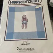 Alma Lynne Bashful Teddy bear ￼Counted Cross Stitch Kit Hopscotch Charles Craft
