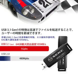 【SEKC】64GB USB 3.1 SDA20 高速隨身碟-兩入裝(SDA202P64G)