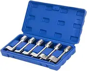 Vsenkes 6x Diesel Injector Socket Wrench Set 1/2" DR High Reliability with Carrying Case 12/14/16/17/18/19mm Sturdy Auto Repair Tools