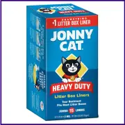 Jonny Cat Litter Heavy Duty Jumbo Tear Leak Resistant -Drawstring Close 15 Count
