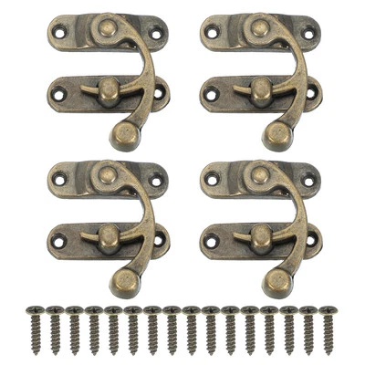 4 Pcs 41x36mm Wooden Box Hasp Latch Swing Arm Right Latch Hook Hasp Bronze